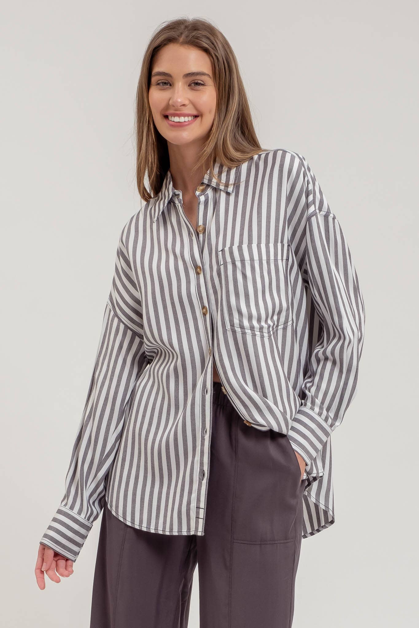 Stripe Like You Like It Collared Stripe Shirt