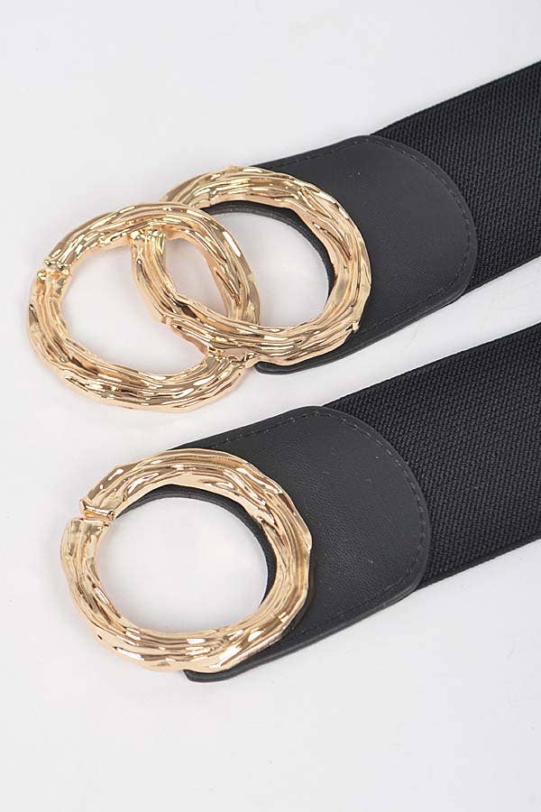 Triple O Ring Buckle Elastic Belt