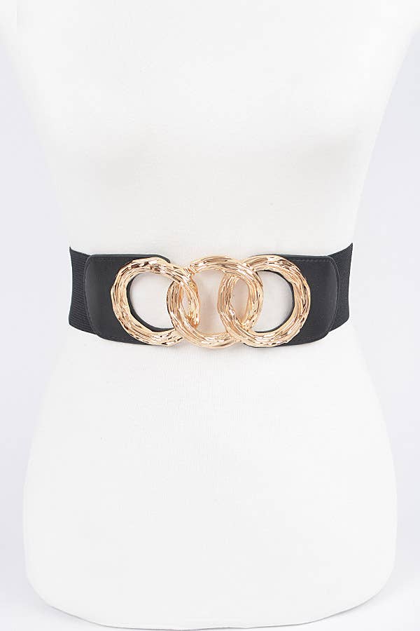 Triple O Ring Buckle Elastic Belt