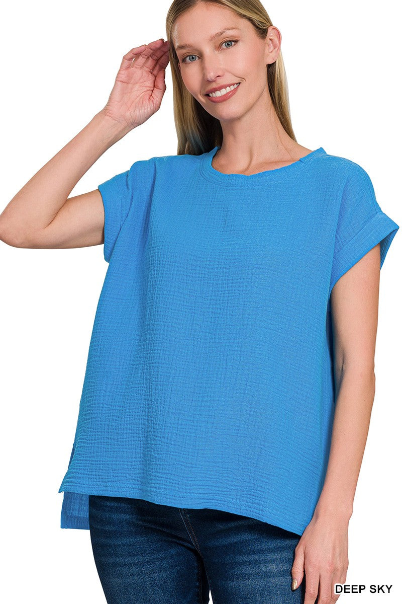 Diana Round neck Linen Blouse