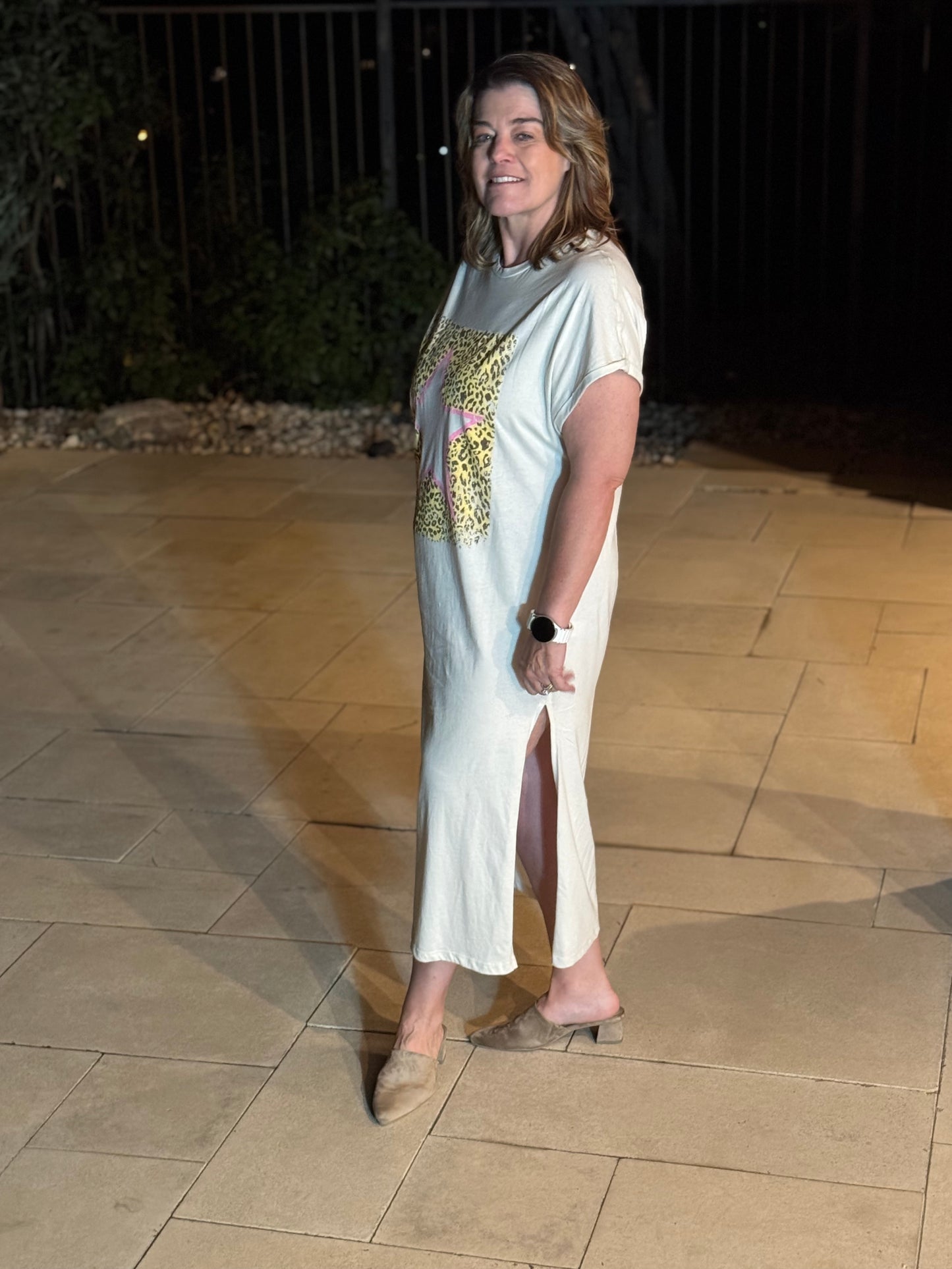 Vintage Leopard Star Graphic Maxi Dress Top