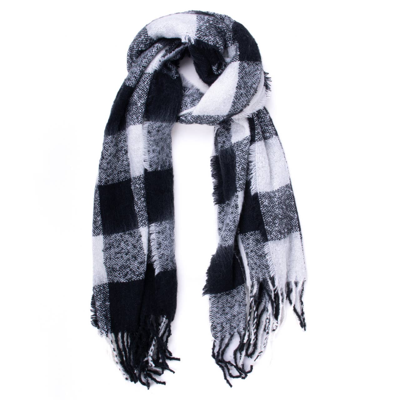 Winter Scarf - Black Plaid