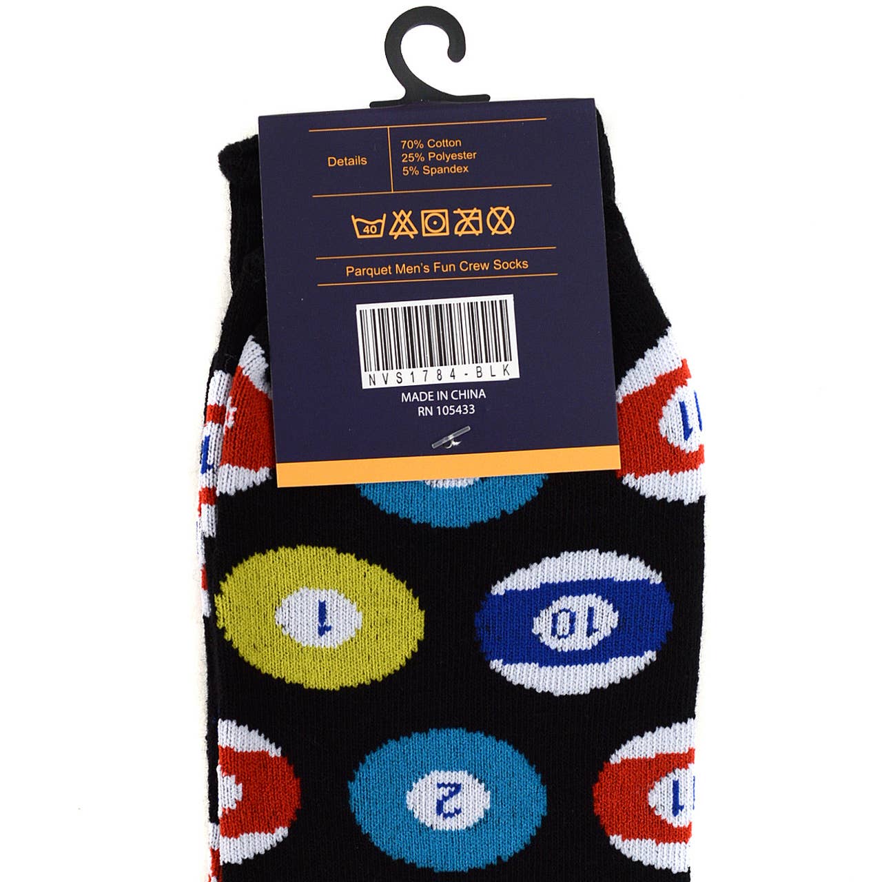 Men's Billiards Novelty Socks NVS1784-BLK