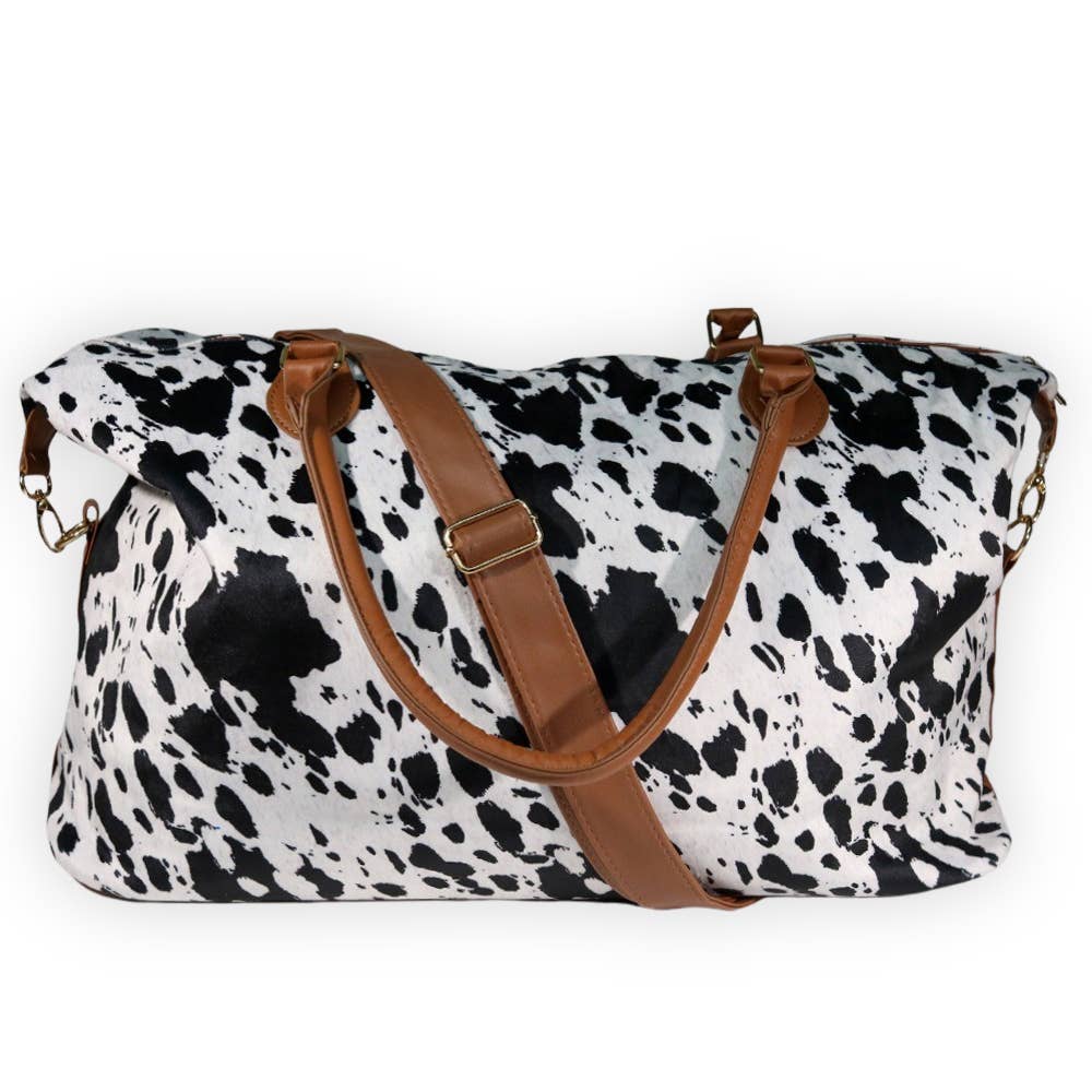 Cowhide Weekender Bag - Black