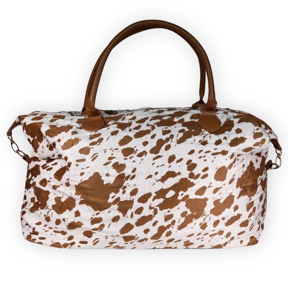 Cowhide Weekender Bag - Brown