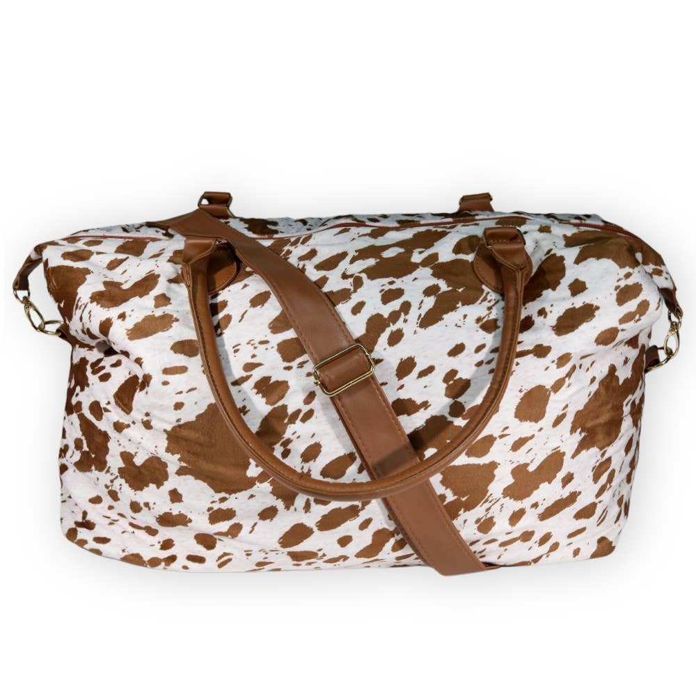 Cowhide Weekender Bag - Brown