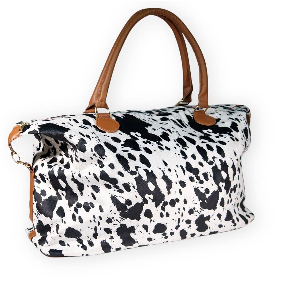 Cowhide Weekender Bag - Black