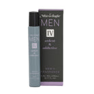 Men's fragrance rollerball with packaging on a white background