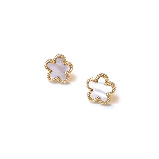 Flower Ball Frame with Mother of PEARL Stud Earrings